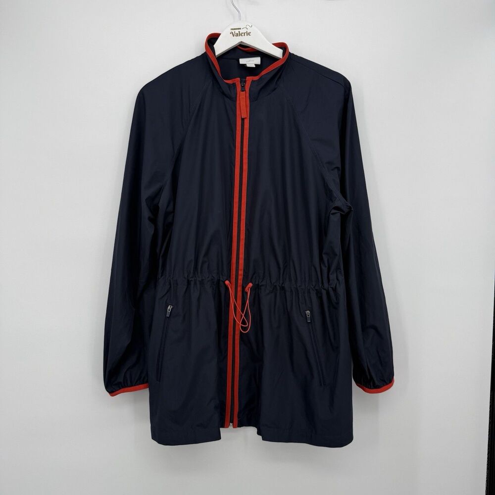 J.Jill Fit Blue Water Repellent Lightweight Athletic Zip Jacket Size XL Red